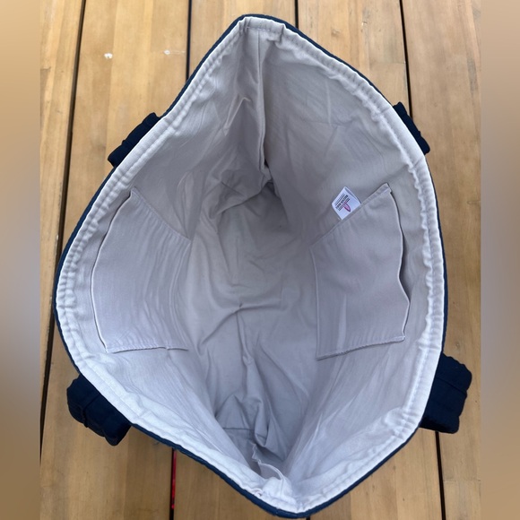 Maechen Marie Striped Fabric Shoulder Bag in Navy, White and Gold - Picture 4 of 5